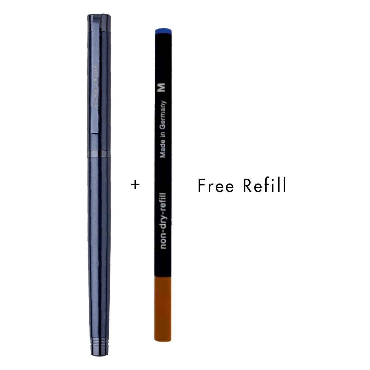 Blue Plate Roller Pen With Free Refill