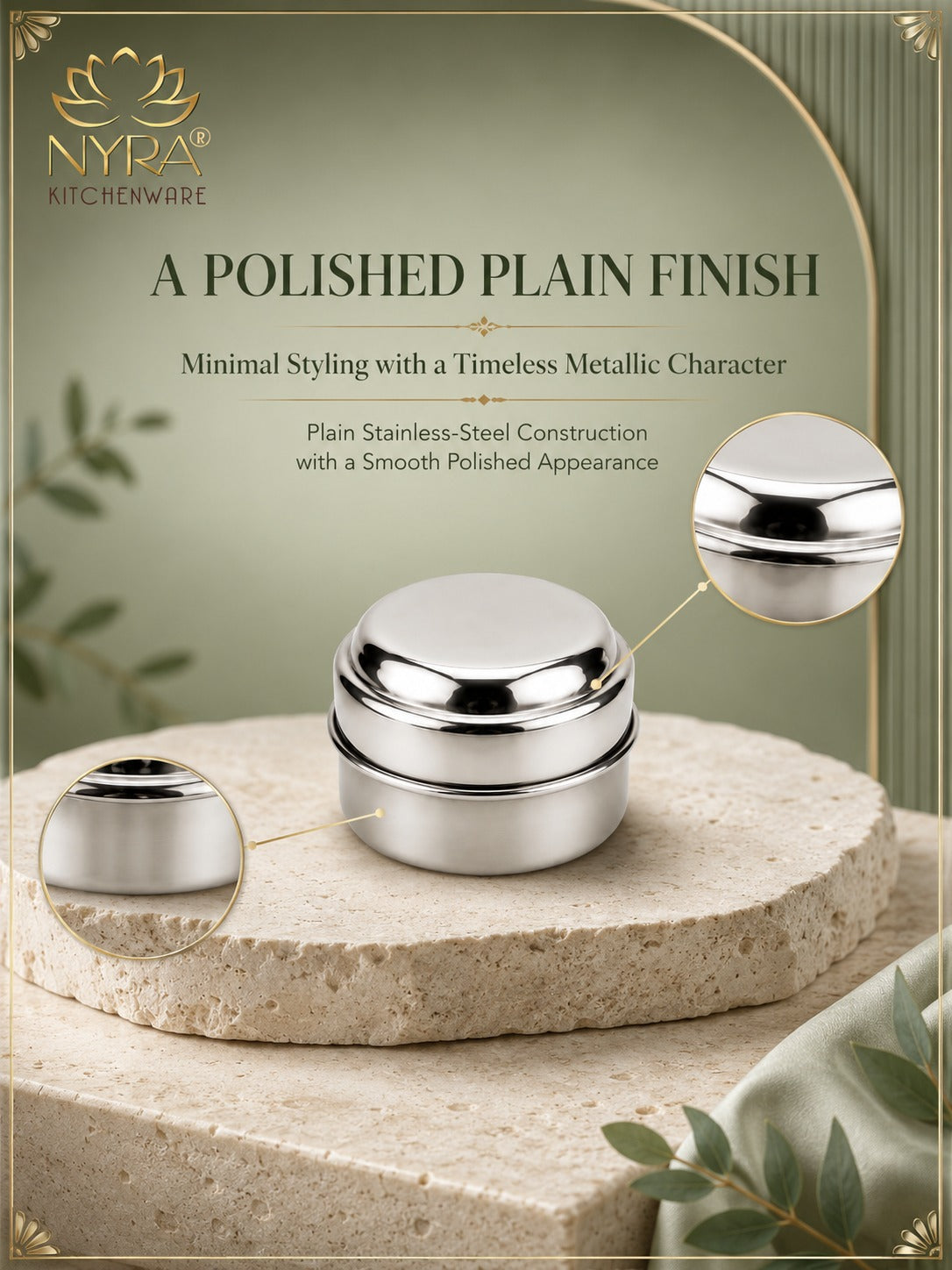 Stainless Steel Plain Kajal Dibbi with Lids, Large size Storage Containers for Kajal, Sindoor, Kumkum, Roli, Chandan, Jewellery Available in Pack of 4, 6 and 12