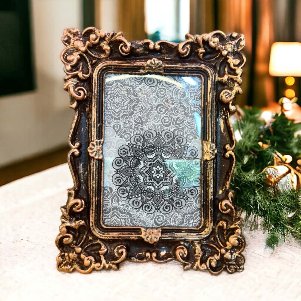 Antique Metal Photo Frame – 6×8 inch, Brown Antique