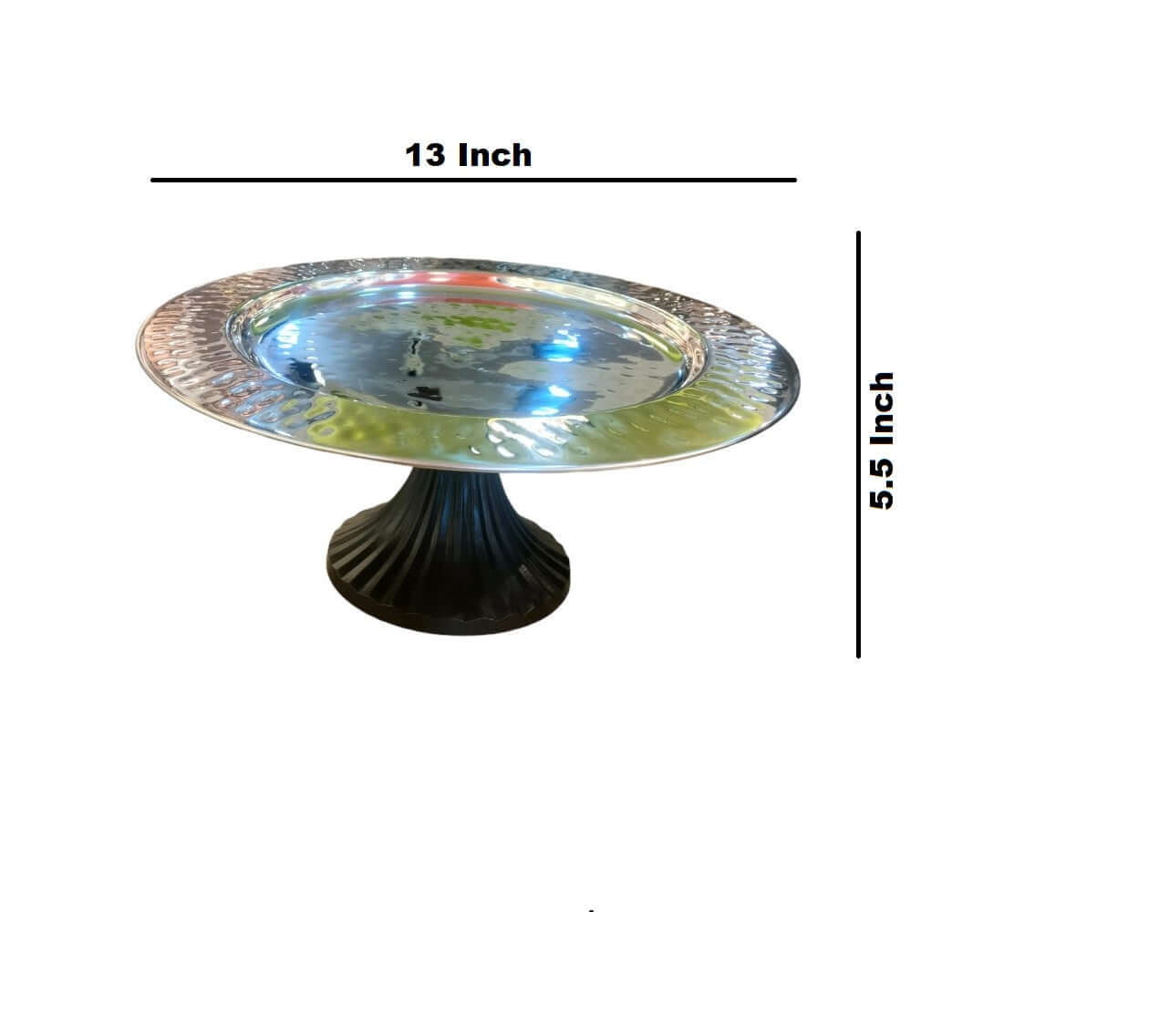Cake Stand Single Tier – 13 inch Black Chrome Finish