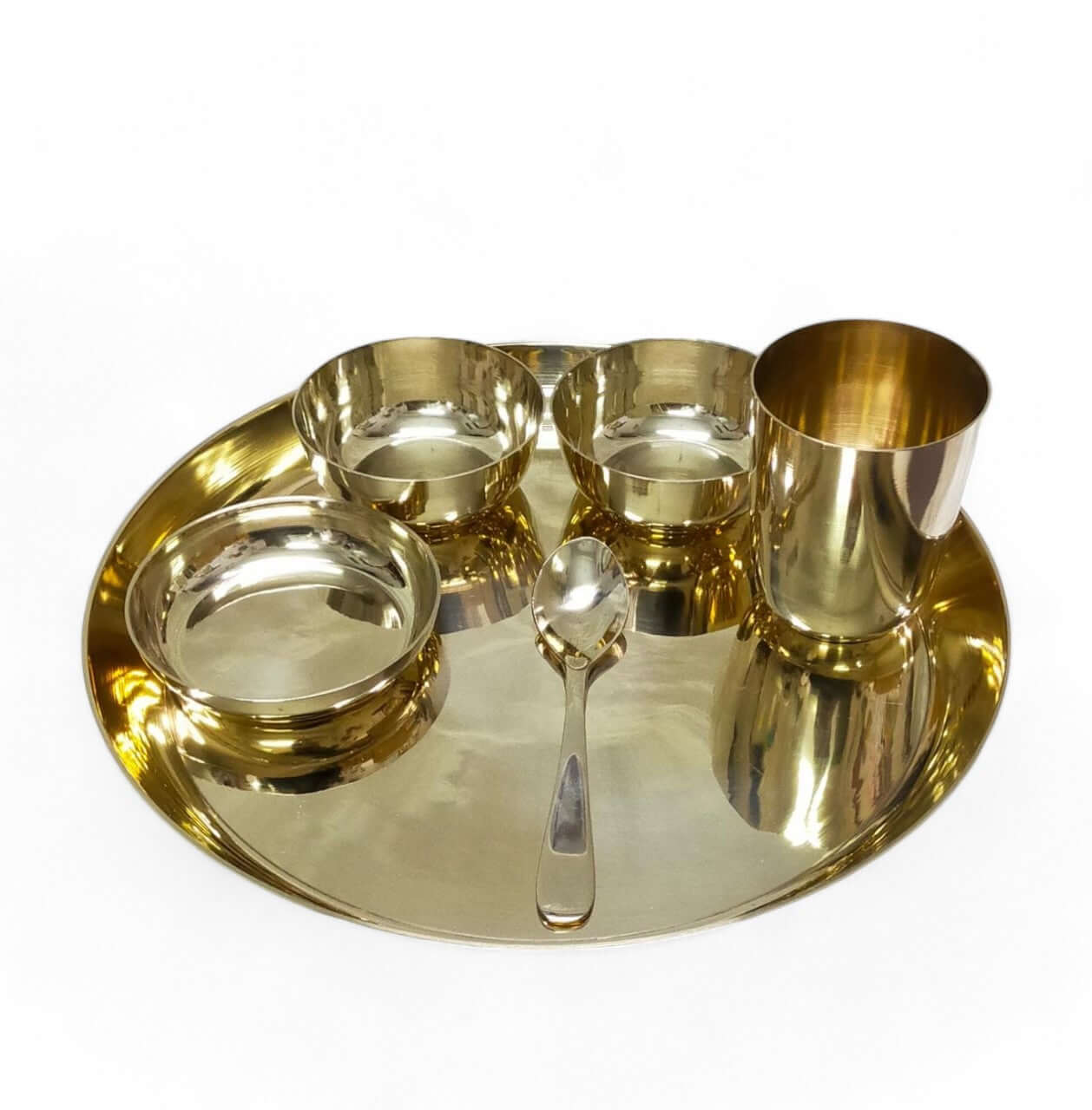 12-Inch Pure Kansa Thali Set - Shine
