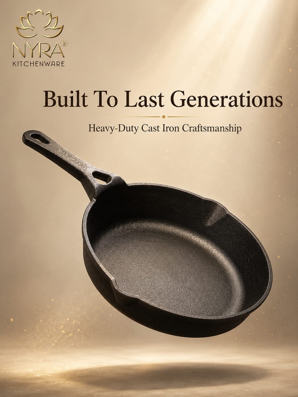 Cast Iron Fry Pan | Naturally Non-Stick Cookware for Healthy Cooking