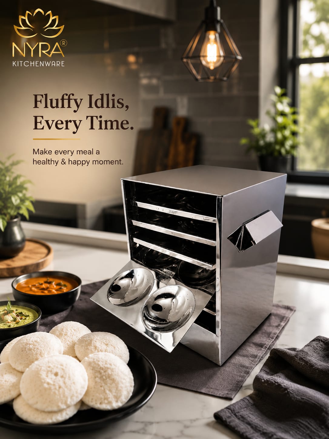 Stainless Steel Premium Idli Maker/Cooker with Multi-Plate Idli Stand