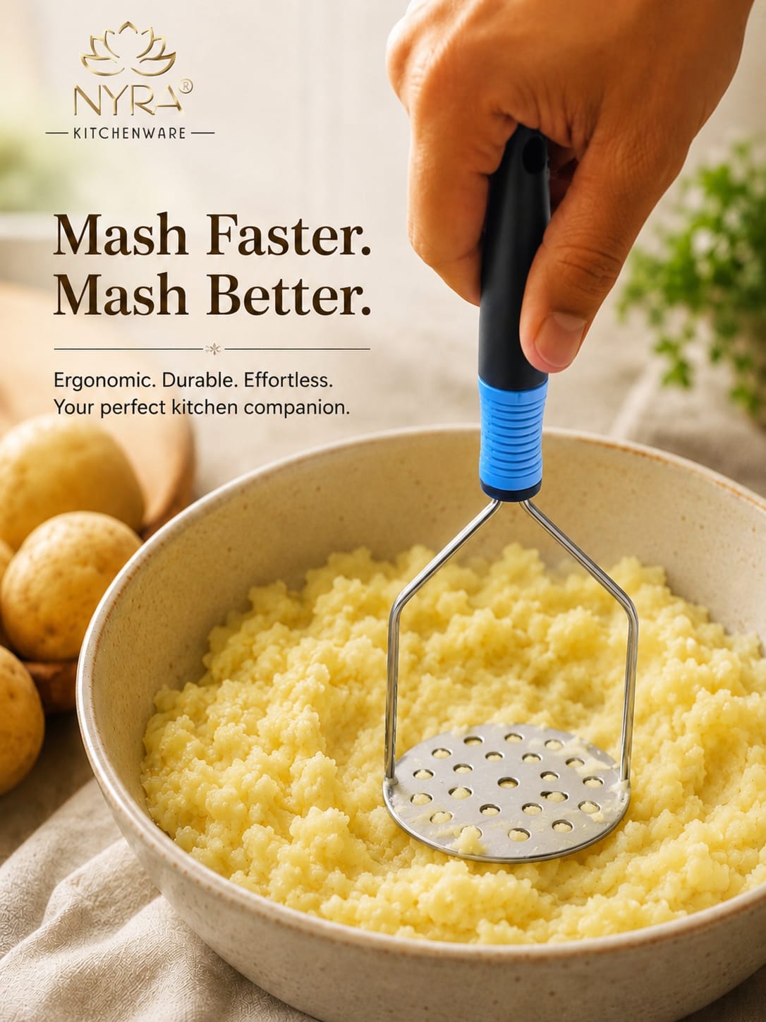Stainless Steel Masher – Effortless Mashing for Every Meal