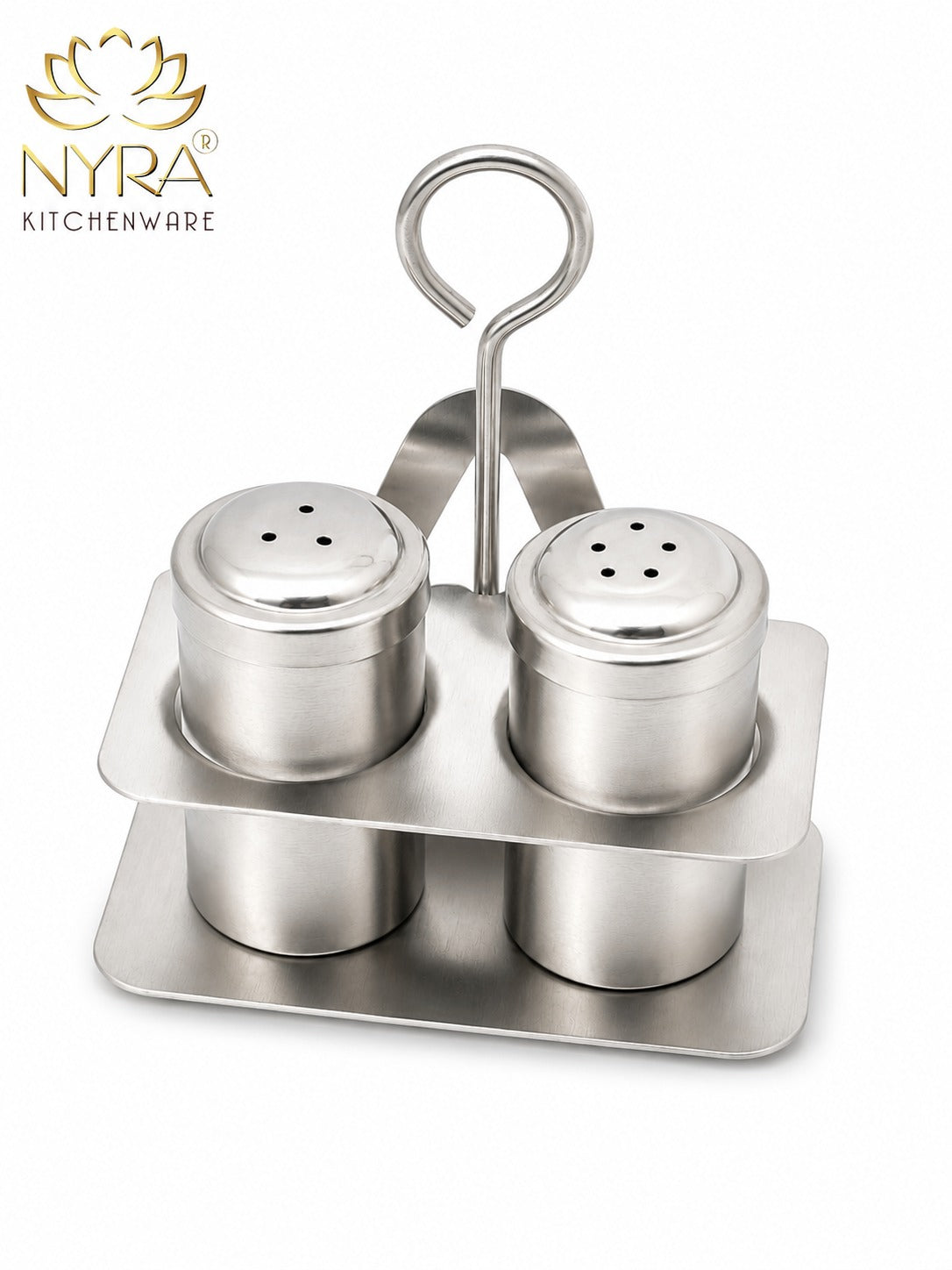 Stainless Steel Salt Pepper Sprinkler with Napkin Holder