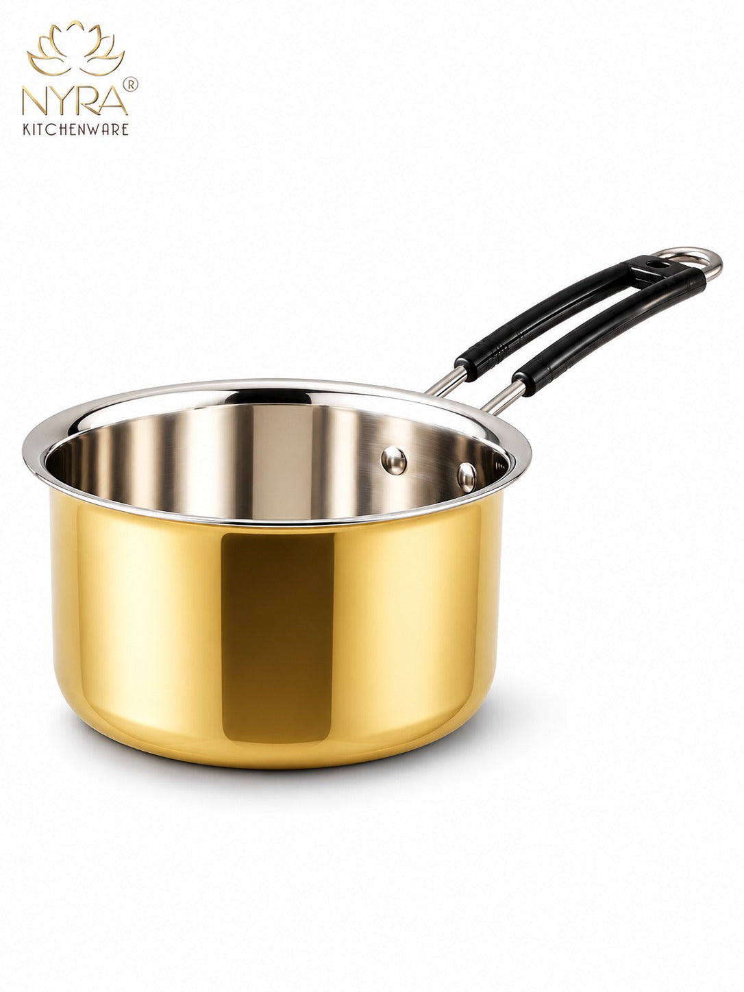 Premium Brass Sauce Pan with Kalai Coating | Traditional Pital Cookware