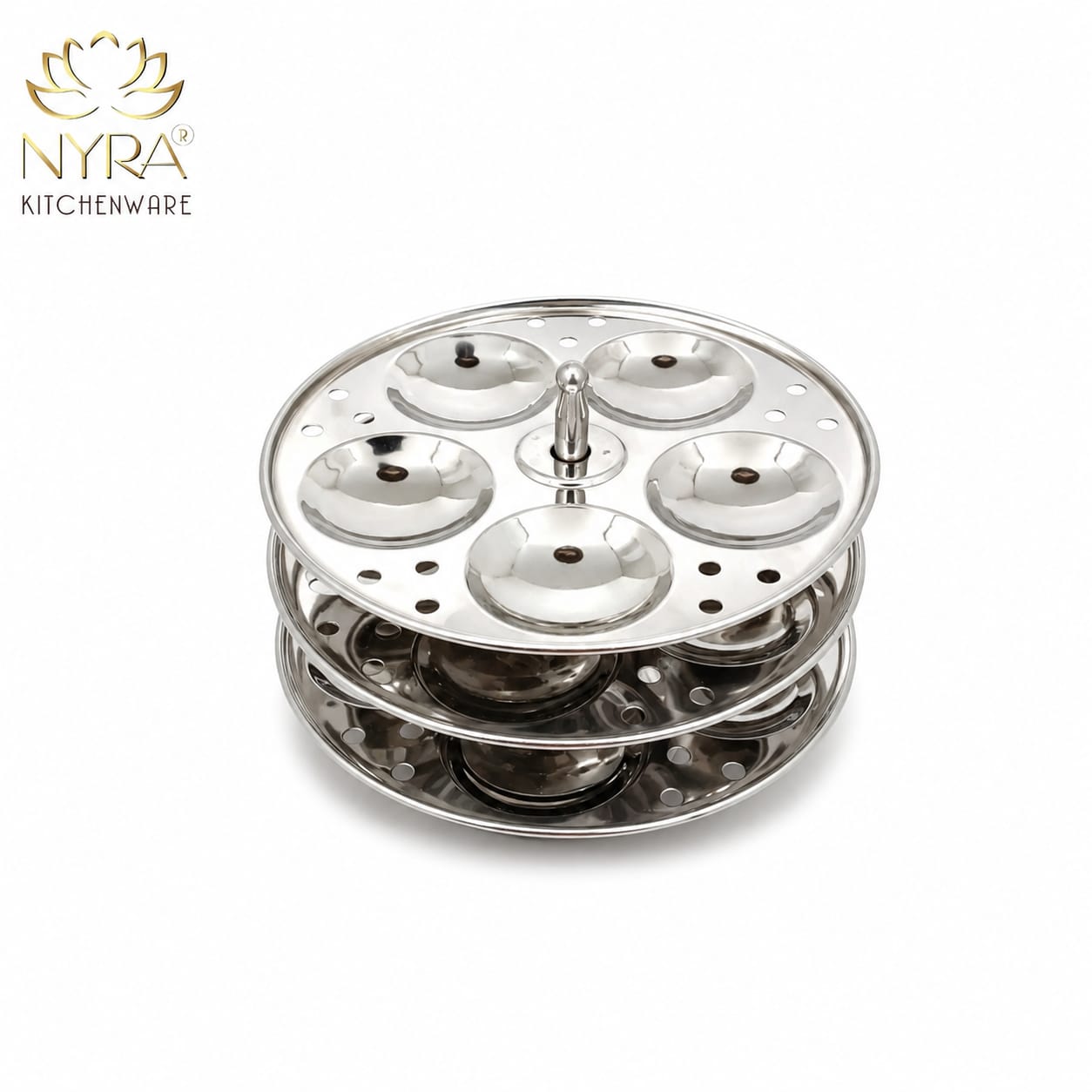 Stainless Steel Small Idli Maker | Stainless Steel Idli Pot - 3 & 4 Plates (5 Idli Per Plate)