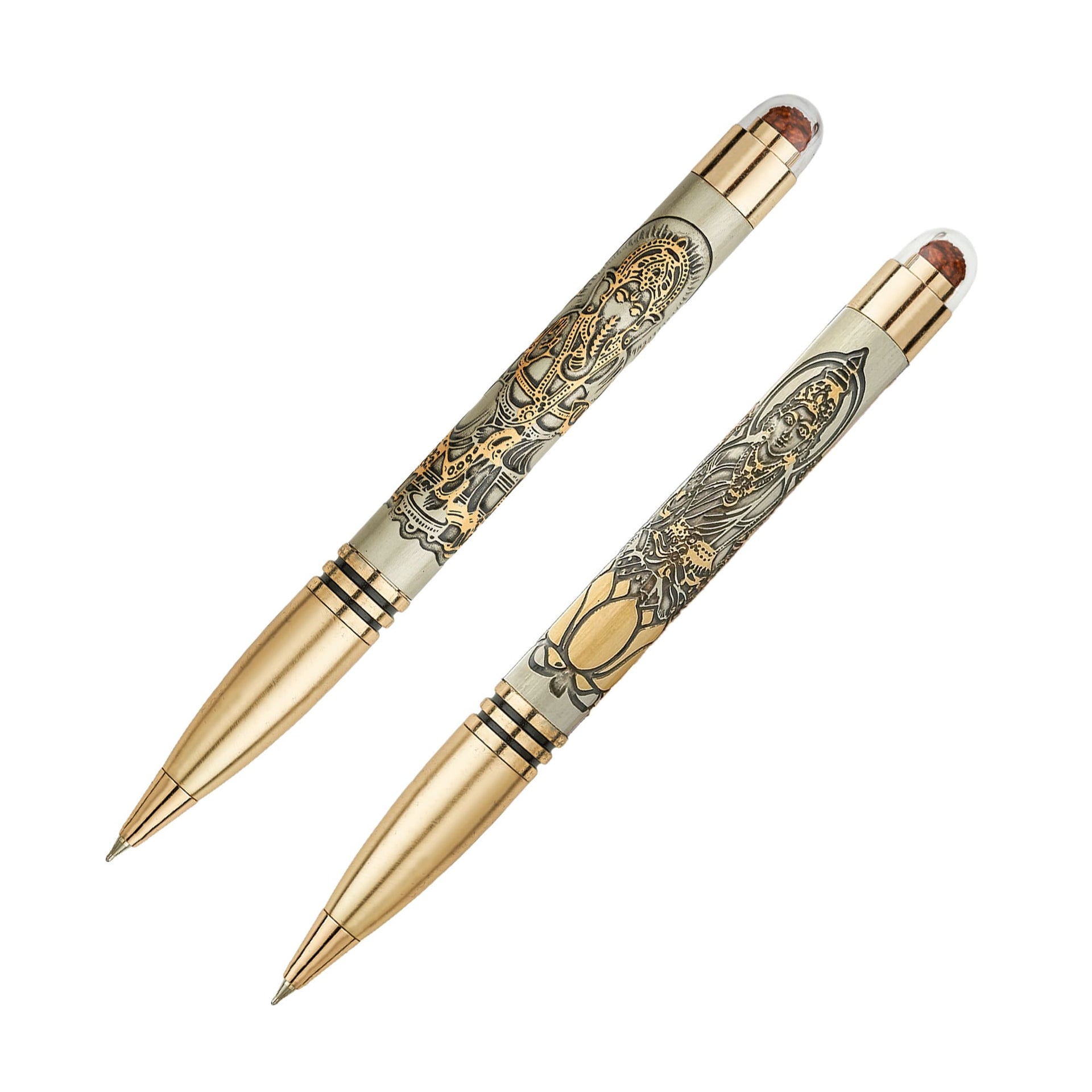 Laxmi Ji & Ganesha Ji Rudraksha Ball Pen Combo