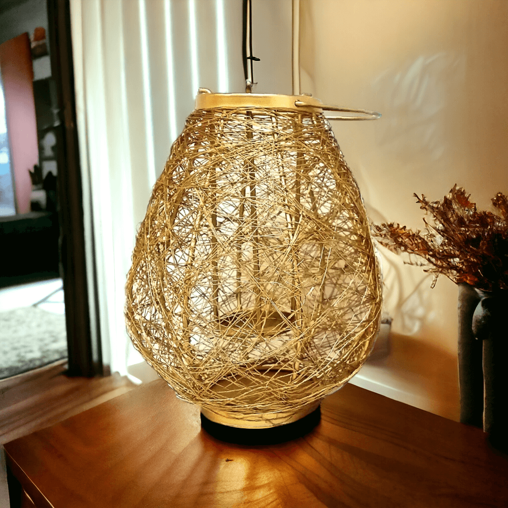 Tieňová lampa – drôtené pletivo 8,5 × 6,5 palca (zlatá)
