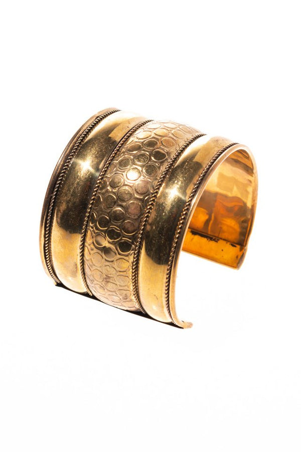 Bratara lata 5cm aurie cu finisaj antichizat