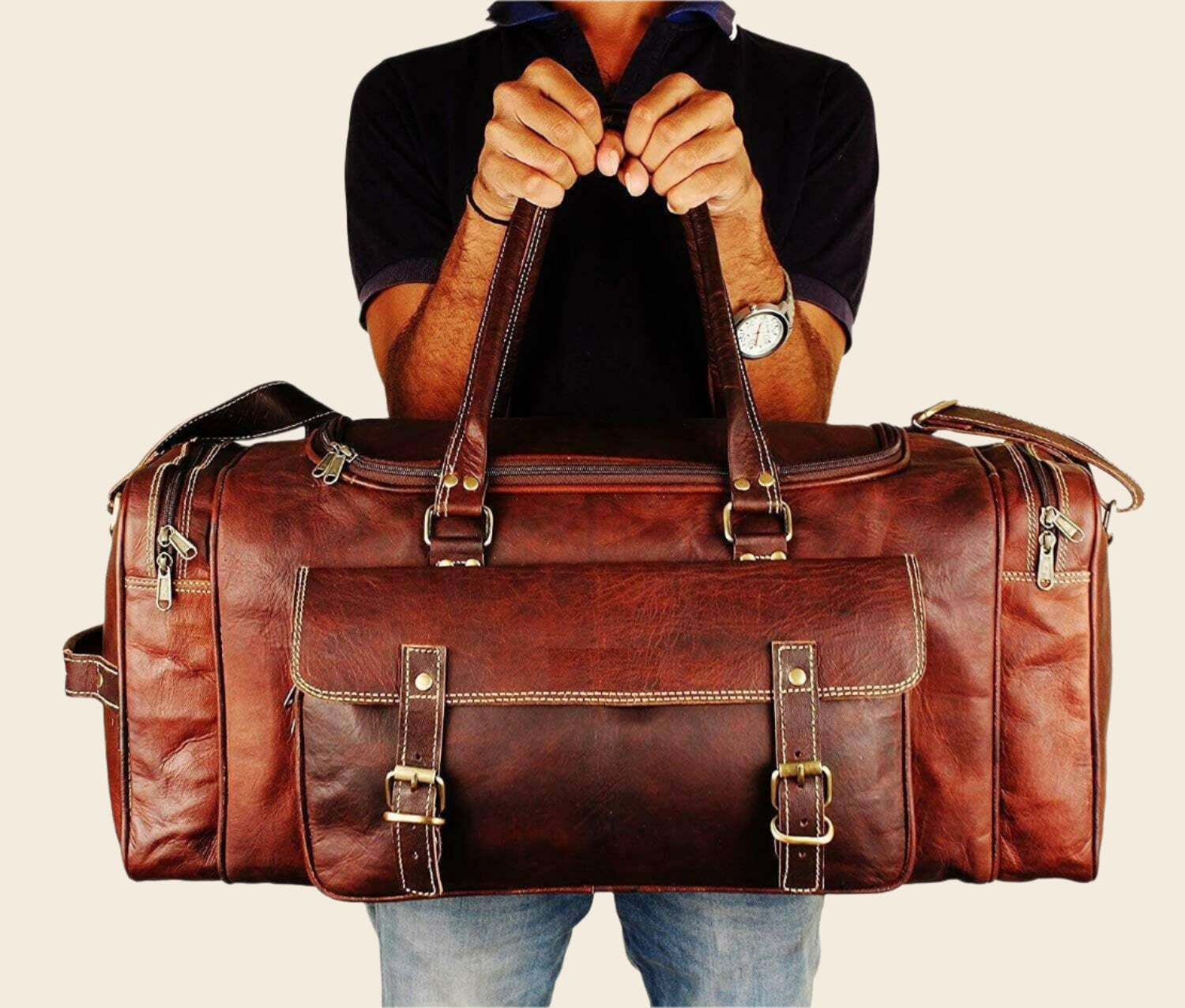 leather duffle bag