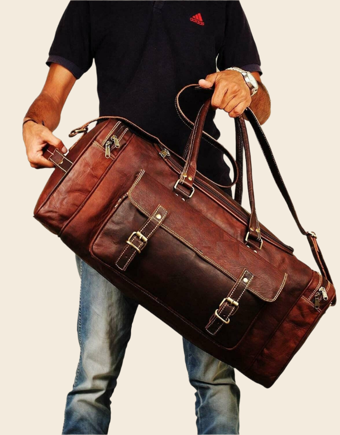 leather duffle bag
