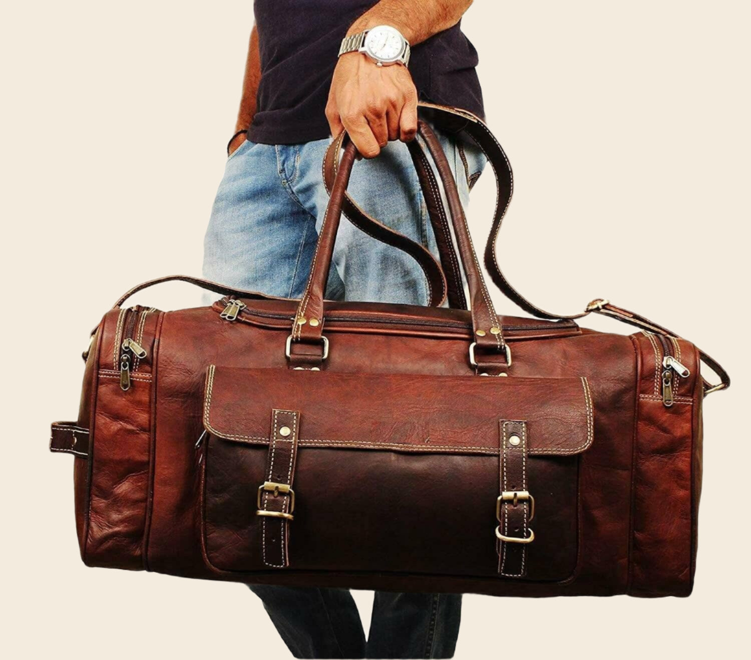 leather duffle bag