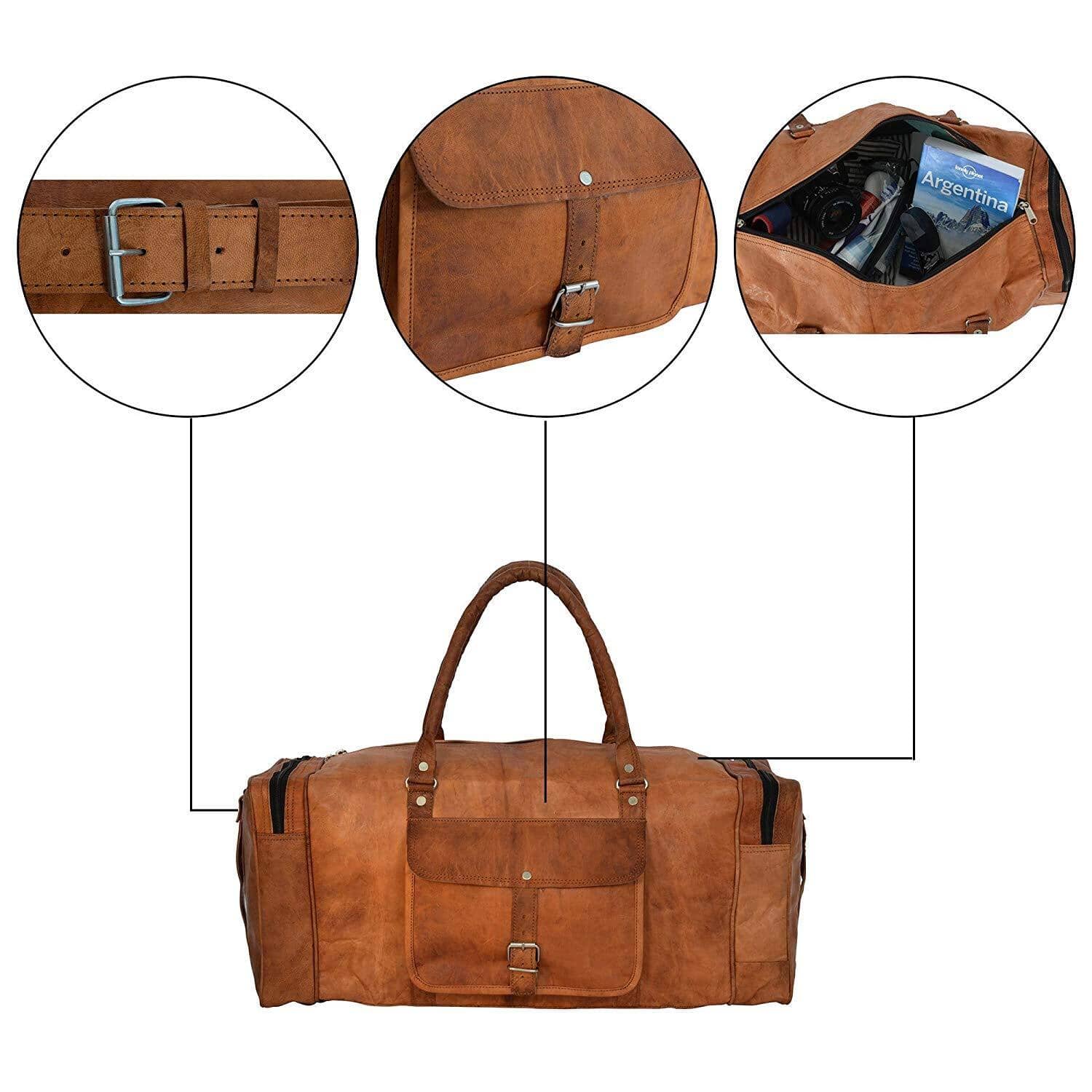 leather duffle