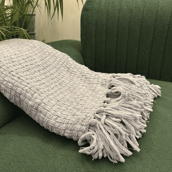 Light Lavender Knitted Sofa Throw