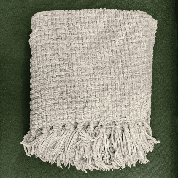 Light Lavender Knitted Sofa Throw