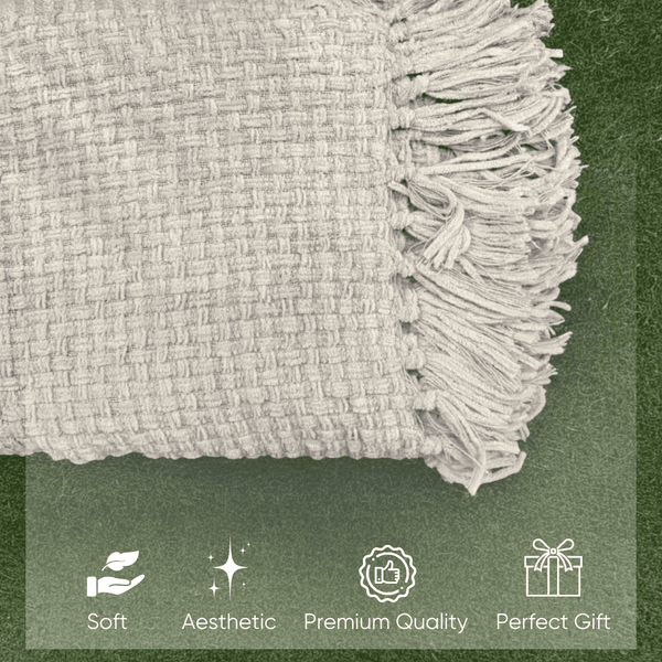 Light Lavender Knitted Sofa Throw