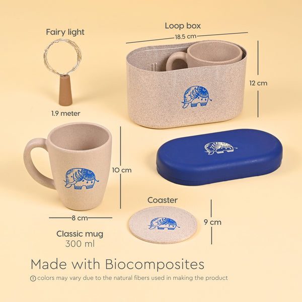 Earth Friendly Gifts | Elephant Printed Mug and Coasters Set of 2