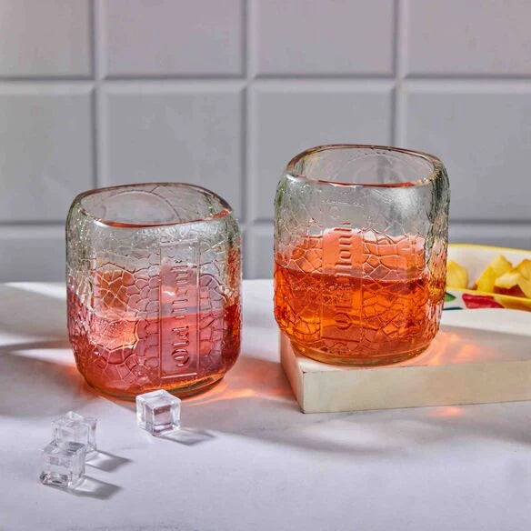 Old Monk Upcycled Glass Set (1, 2, or 4 pcs) 600 ml| Handcrafted from Original Bottles