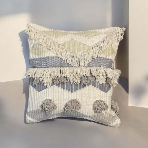 Earthy Waves Tufted Cushion Cover