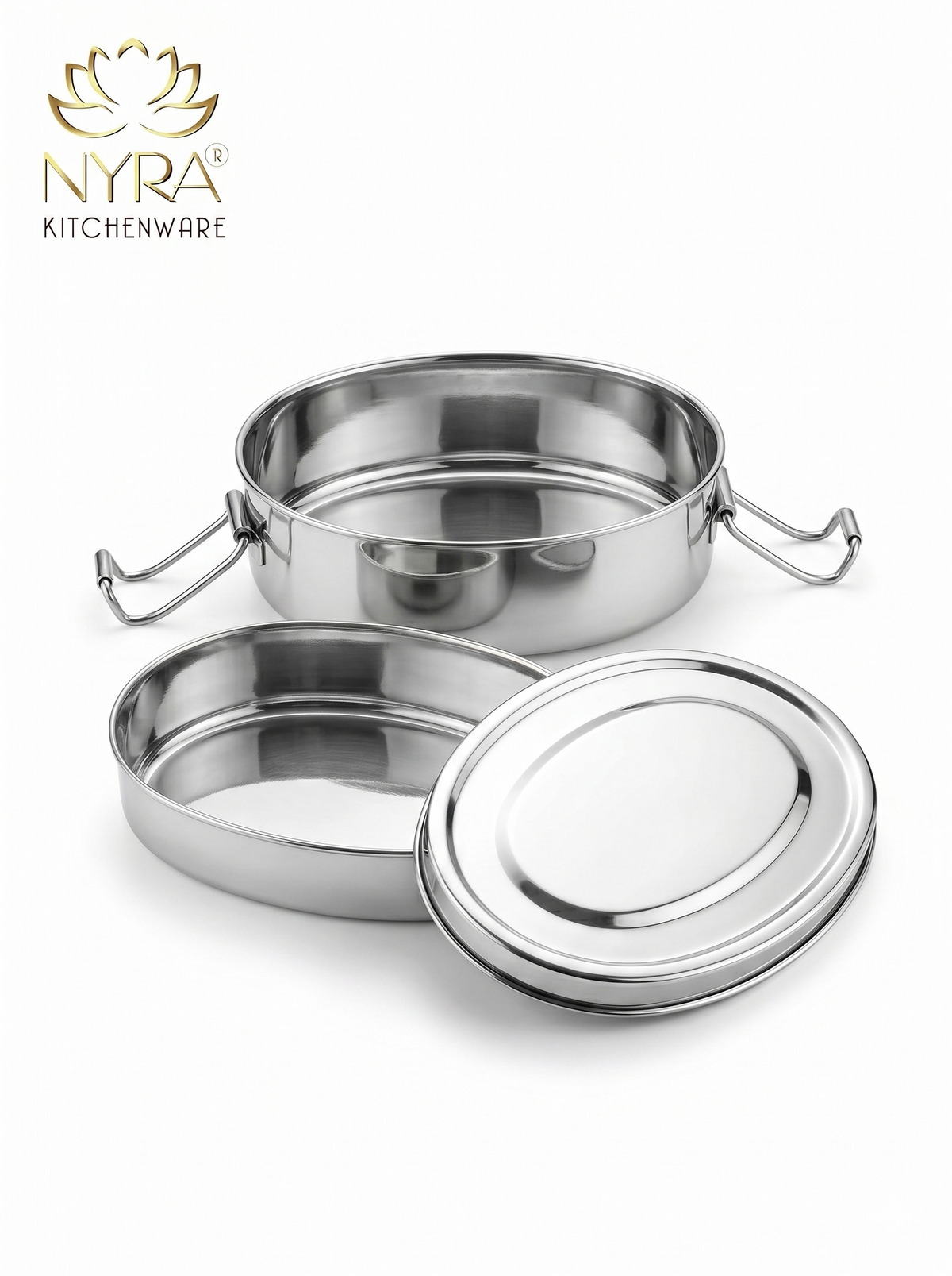 Stainless Steel Food Pack Lunch Box | Oval Tiffin with Locking Clip
