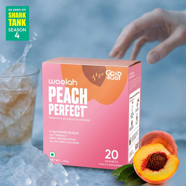 Perfect Peach Prebiotic Iced Green Tea with only 0.5gms Jaggery -20 sachets