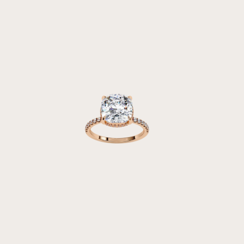 Solitaire Cushion with side diamond