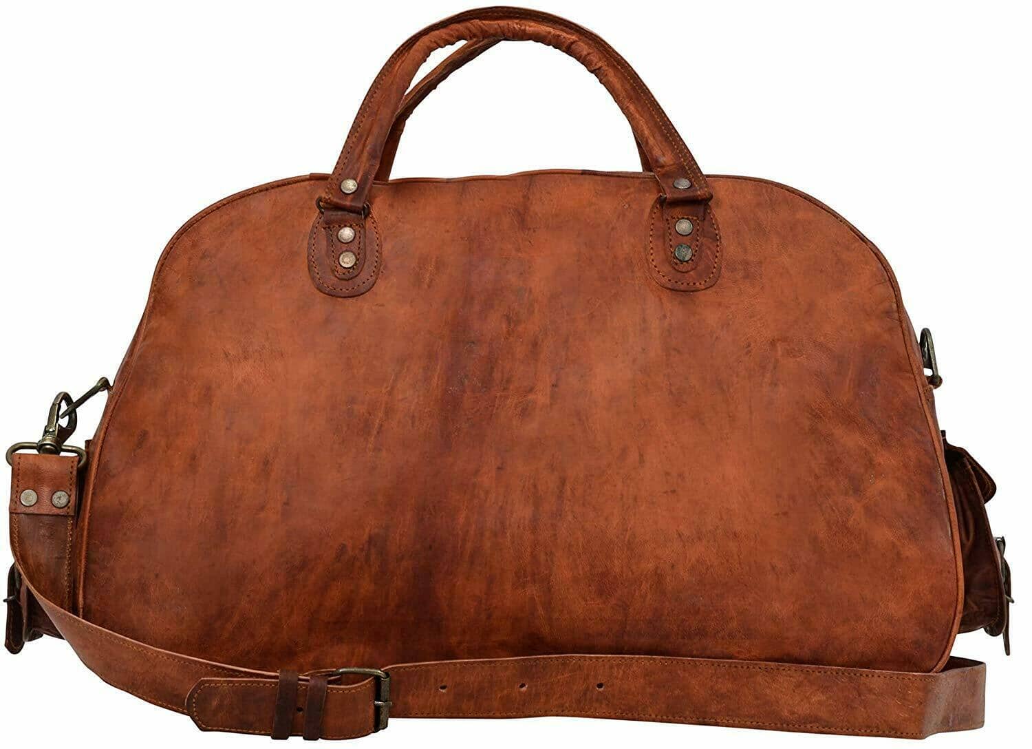 Vintage Brown Handmade Leather Duffle Bag Classy Leather Bags Bags