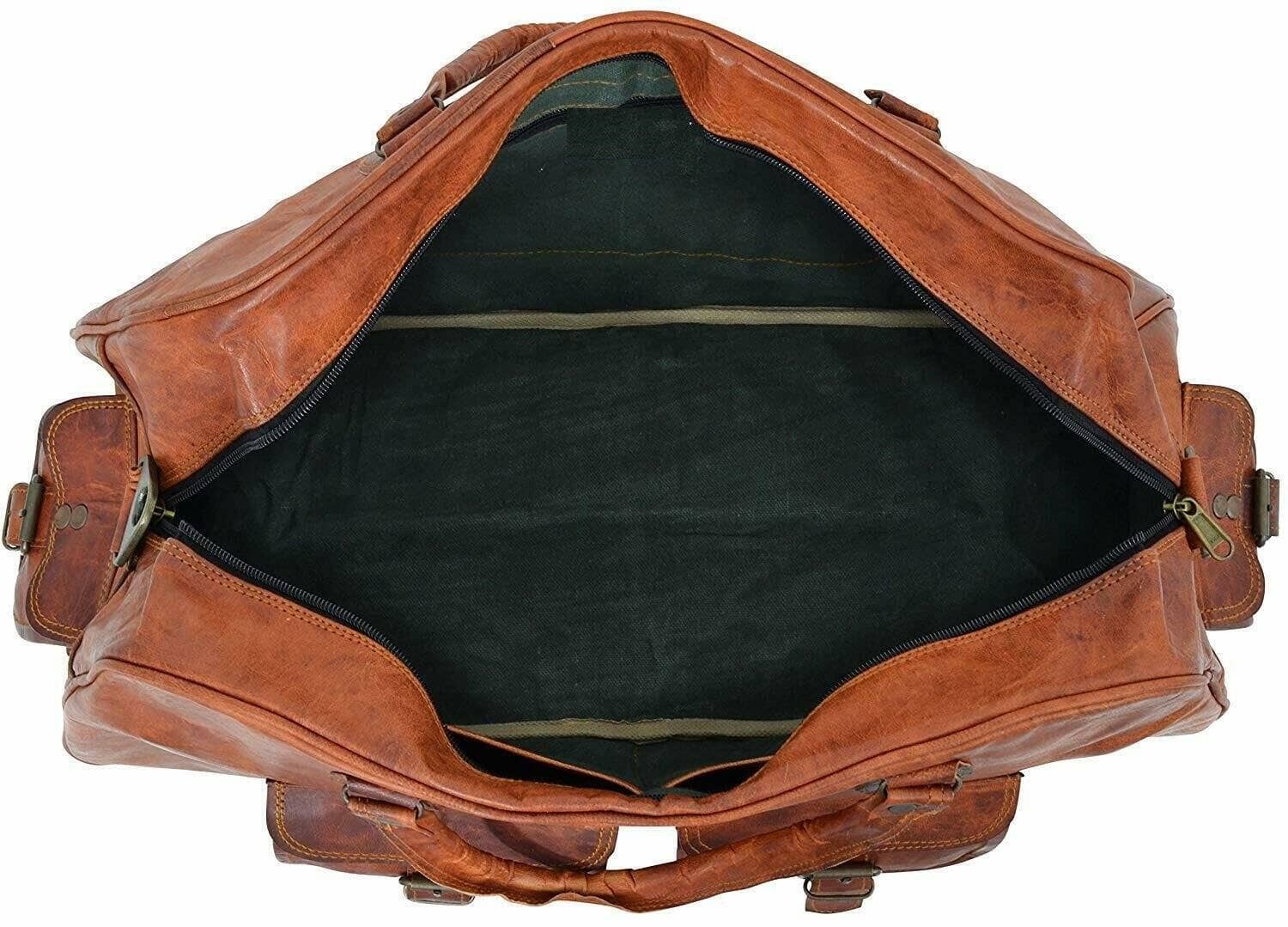 Vintage Brown Handmade Leather Duffle Bag Classy Leather Bags Bags
