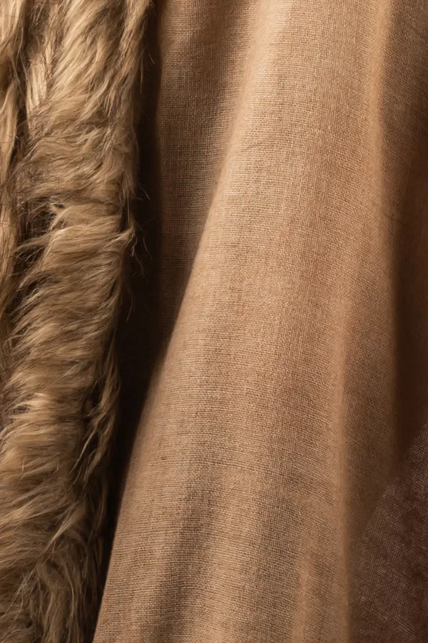 Sal pasmina bej cu blanita artificiala India