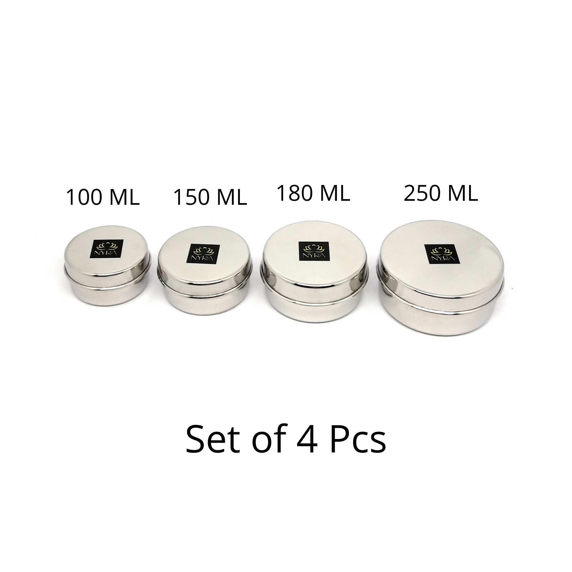 different sizes Stainless-Steel Storage Box Container Flat Dibbi