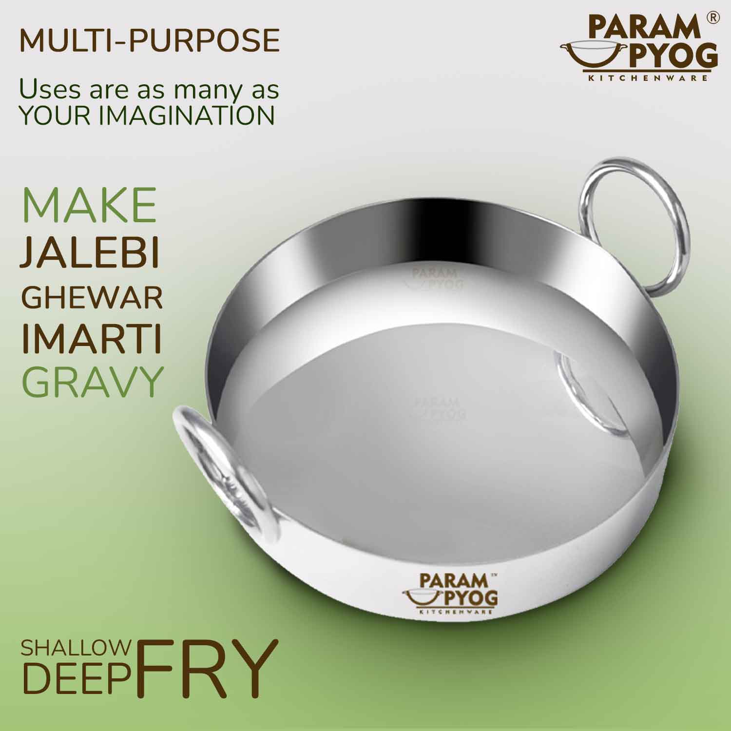 Param Upyog SS Jalebi/Ghewar Kadhai/Tai 12” (Large)