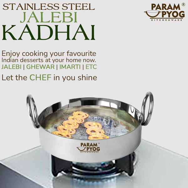 Param Upyog SS Jalebi/Ghewar Kadhai/Tai 10” (Medium)