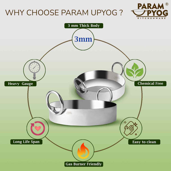 Param Upyog SS Jalebi/Ghewar Kadhai/Tai 12” (Large)