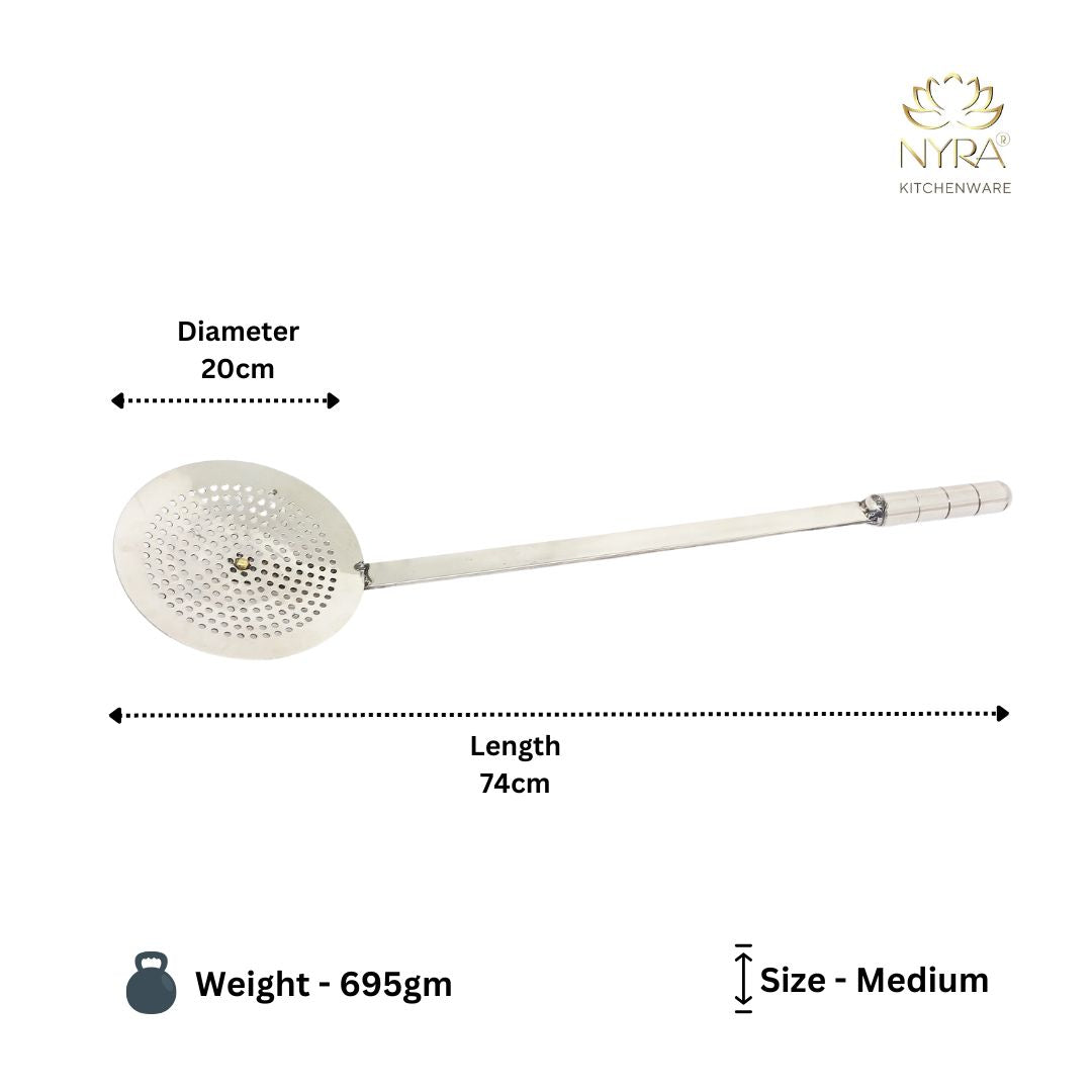 Dimensions of medium sizeStainless Steel Jhara/Deep-Frying Skimmer