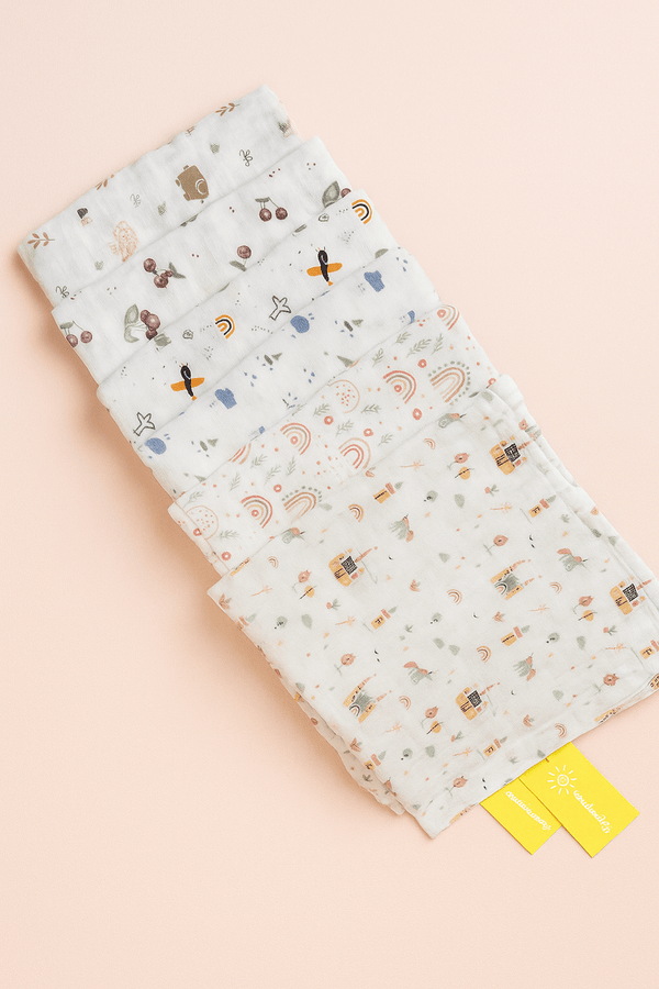 Muslin Cotton Baby Swaddles in 2 layered( 110*110 cms)