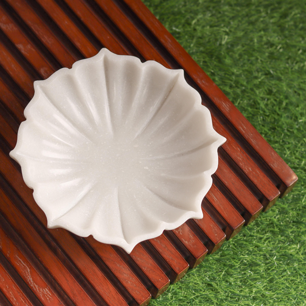 HandCrafted Marble Lotus Bowl | Organic Modern Home Decor Bowl | Fruit Bowl | Vintage Ring Dish | Decorative Flower Bowl | HouseWarming Gifts | Wedding Gifts| Urli | 6-12 Inches