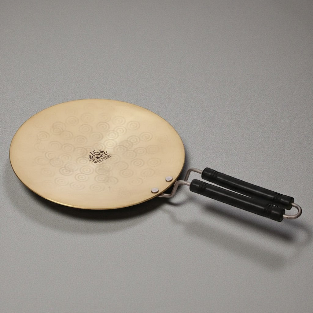 Heavy Weighted Brass Tawa/Tawa for Roti/Chapati/Naan with Double Handle